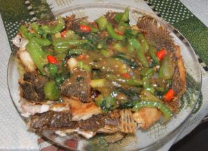 Flounder With Basil And Chili Sauce